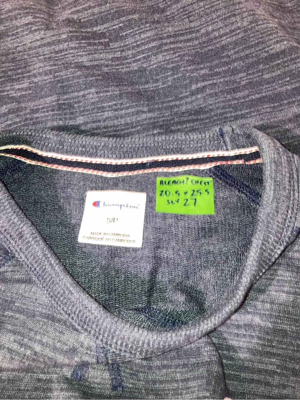 Champion Heather Navy Blue Crewneck Sweatshirt - size S - Picture 3 of 10